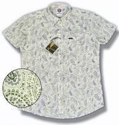 View Item Lambretta Mod Retro Short Sleeve Summer Paisley Shirt White
